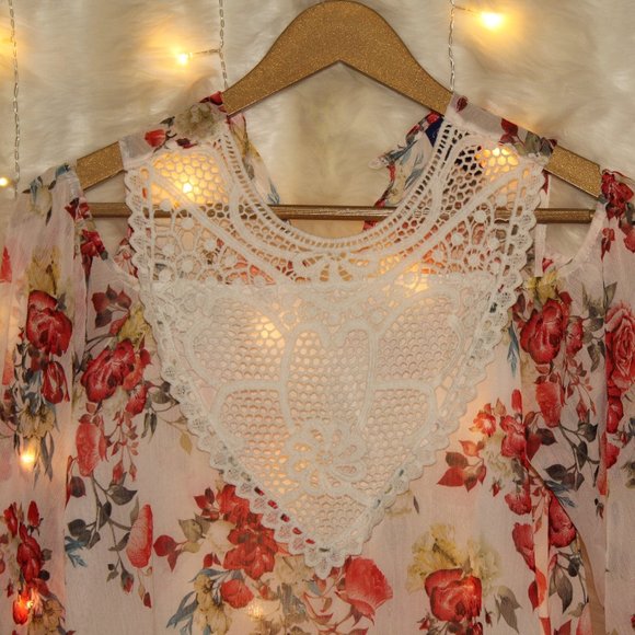 Disney Beauty and the Beast Floral Lace Blouse NWT - Picture 2 of 6